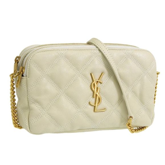 Saint Laurent Beige Leather Shoulder Bag - Picture 1 of 2